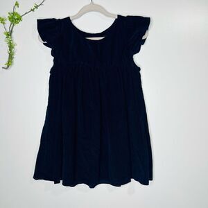 Hatch Reece Maternity Navy Blue Corduroy Ruffle Sleeves Tank Top